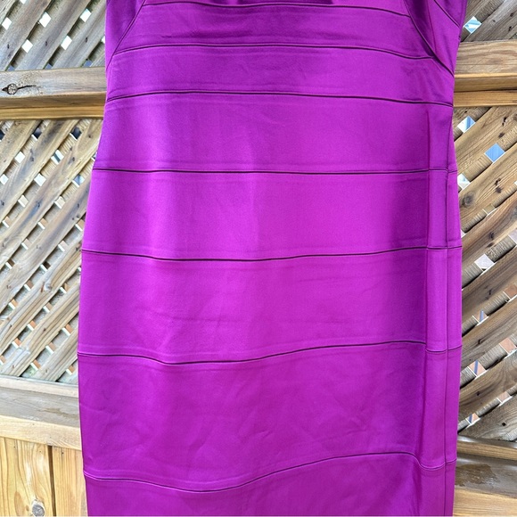 Jax mother of the bride groom magenta satin w dress classy - size 12 sleeveless - Picture 5 of 10